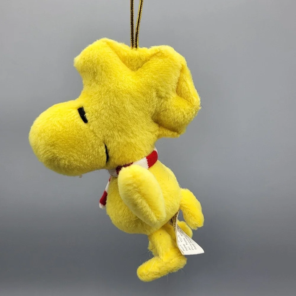 Kurt Adler Woodstock Plush Stuffed Ornament Peanuts Small Striped Scarf Yellow